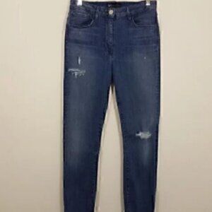3x1 Skinny Super Stretch Jeans Blue Distressed Zipper Size 27